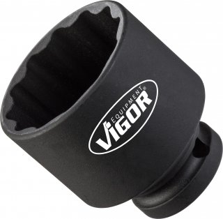VIGOR Doppelsechskant Schlagschrauber Steckschlüsseleinsatz ∙ kurz ∙ V4478 ∙ 1/2 Zoll (12,5 mm) Vierkant hohl ∙ Außen Doppelsech Bild 1