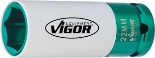 VIGOR Schlagschrauber Steckschlüsseleinsatz ∙ V2475 ∙ 1/2 Zoll (12,5 mm) Vierkant hohl ∙ Außen Sechskant Profil ∙ SW 22 mm Bild 2
