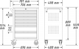 HAZET Werkstattwagen Assistent 178N ∙ Sortiment 178N-7/147 ∙ 147-teilig ∙ Schubladen | flach: 5× 80 x 527 x 348 mm ∙ Schubladen |  Bild 7