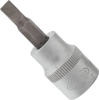 VIGOR Schlitzprofil Schraubendreher-Einsatz ∙ V2288N ∙ 3/8 Zoll (10 mm) Vierkant hohl ∙ Schlitz Profil ∙ SW 0,8 x 5,5 mm Bild 2