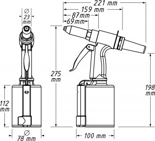 HAZET Blindniet Pistole 9037SPC ∙ Länge: 270 mm Bild 2