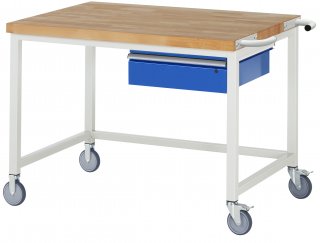 Fahrbare Werkbank 8001 | B1250xT900xH880-1080mm | 1xSchublade-TA Bild 1