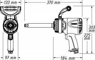HAZET Twin Turbo Schlagschrauber ∙ lange Spindel 9013LGTT ∙ Lösemoment maximal [Nm]: 3800 Nm ∙ 3/4 Zoll (20 mm) Vierkant massiv  Bild 5