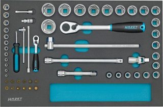 HAZET Steckschlüssel Satz 163-57/56 ∙ 1/2 Zoll (12,5 mm) Vierkant hohl | 1/4 Zoll (6,3 mm) Vierkant hohl ∙ Innen Sechskant Profil Bild 1