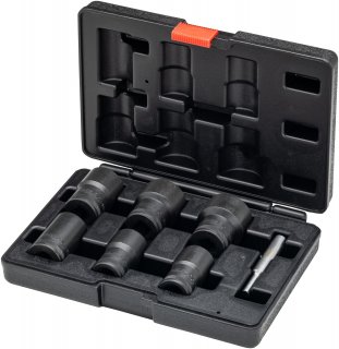 VIGOR Spiralnutenausdreher-Einsatz Satz ∙ V3741N ∙ 1/2 Zoll (12,5 mm) Vierkant hohl ∙ Außen Schraubenausdreher Profil ∙ 21 ∙ 22  Bild 3