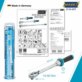 HAZET Drehmomentschlüssel mit DAkkS-Kalibrierschein 5110-3CTCAL ∙ Drehmomentbereich min-max: 10 – 60 Nm ∙ Genauigkeit: 3% ∙ 3/8  Bild 5