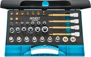HAZET Werkzeug Satz 1557/35 ∙ 1/4 Zoll (6,3 mm) Vierkant hohl | 1/2 Zoll (12,5 mm) Vierkant hohl ∙ Außen TORX® Profil | Innen TORX Bild 2