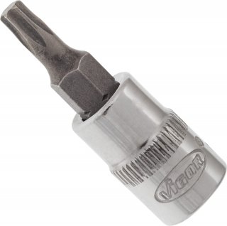 VIGOR T Schraubendreher-Einsatz ∙ V2444N ∙ 1/4 Zoll (6,3 mm) Vierkant hohl ∙ Innen TORX® Profil ∙ SW T20 Bild 2