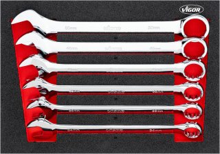 VIGOR Ring-Maul Schlüssel Satz ∙ V6640 ∙ 6-teilig ∙ 34 ∙ 36 ∙ 38 ∙ 41 ∙ 46 ∙ 50 mm ∙ Anzahl Werkzeuge: 6 Bild 3