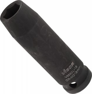 VIGOR Schlagschrauber Steckschlüsseleinsatz ∙ lang ∙ V5550L-13 ∙ 1/2 Zoll (12,5 mm) Vierkant hohl ∙ Außen Sechskant Profil ∙ SW  Bild 3