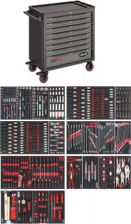 VIGOR Werkstattwagen Series XL ∙ Kunststoff-Arbeitsplatte ∙ mit Sortiment ∙ V5434 ∙ 499-teilig ∙ Anzahl Werkzeuge: 499 Bild 2