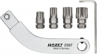 HAZET Türscharnier-Einsteckwerkzeug ∙ gebogener Bithalter ∙ Satz 2597-2/5 ∙ 9 x 12 mm Einsteck-Vierkant massiv ∙ 5/16 Zoll (8 mm Bild 1