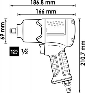 VIGOR Schlagschrauber ∙ V4800 ∙ Lösemoment maximal [Nm]: 1200 Nm ∙ 1/2 Zoll (12,5 mm) Vierkant massiv ∙ 186,8 mm ∙ Hochleistungs Bild 5
