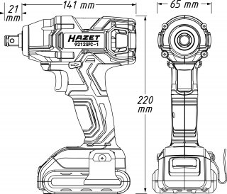 HAZET Akku Schlagschrauber Satz ∙ 18 Volt 9212SPC-1/4 ∙ Lösemoment maximal [Nm]: 260 Nm ∙ 1/2 Zoll (12,5 mm) Vierkant massiv ∙ 4 Bild 1