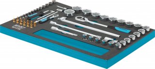 HAZET Steckschlüssel Satz 163-57/56 ∙ 1/2 Zoll (12,5 mm) Vierkant hohl | 1/4 Zoll (6,3 mm) Vierkant hohl ∙ Innen Sechskant Profil Bild 3