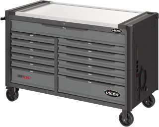 VIGOR Werkstattwagen Series XXL ∙ Edelstahl-Arbeitsplatte ∙ leer ∙ V4481-XXL ∙ L x B x H: 1625 mm x 695 mm x 1017 mm Bild 4