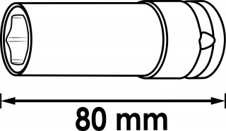 VIGOR Schlagschrauber Steckschlüssel ∙ V6313-21.5 ∙ 1/2 Zoll (12,5 mm) Vierkant hohl ∙ Außen Sechskant Profil ∙ 80 mm Bild 2