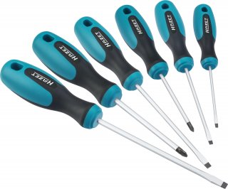 HAZET Schraubendreher Satz 810/6PZ ∙ Schlitz Profil | Pozidriv Profil PZ ∙ 6-teilig ∙ 0,5 x 3 – 1,2 x 6,5 ∙ PZ1 – PZ2 Bild 1