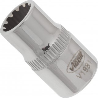VIGOR Multiprofil Steckschlüsseleinsatz ∙ V1981 ∙ 1/4 Zoll (6,3 mm) Vierkant hohl ∙ Multiprofil ∙ SW 8 mm Bild 2