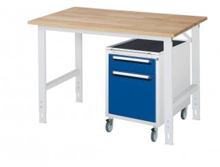 Arbeitstisch Tom höhenverstellbar - KM08 | B1250xT800xH760-1080mm | B-Platte-25mm Bild 1