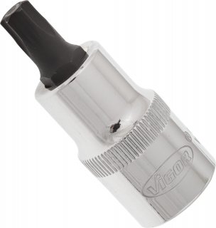 VIGOR T Schraubendreher-Einsatz ∙ V2156 ∙ 1/2 Zoll (12,5 mm) Vierkant hohl ∙ Innen TORX® Profil ∙ SW T45 Bild 2