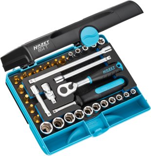 HAZET Steckschlüssel Satz 854T ∙ 1/4 Zoll (6,3 mm) Vierkant hohl ∙ Außen Sechskant-Tractionsprofil | Außen TORX® Profil | Innen TO Bild 1