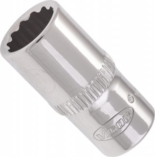VIGOR Doppelsechskant Steckschlüsseleinsatz ∙ V7514-8 ∙ 1/4 Zoll (6,3 mm) Vierkant hohl ∙ Außen Doppelsechskant Profil ∙ SW 8 mm Bild 2