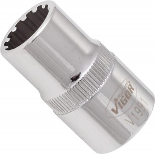 VIGOR Multiprofil Steckschlüsseleinsatz ∙ V1991 ∙ 1/2 Zoll (12,5 mm) Vierkant hohl ∙ Multiprofil ∙ SW 13 mm Bild 2