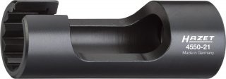 HAZET Einspritzleitungsschlüssel 4550-21 ∙ 1/2 Zoll (12,5 mm) Vierkant hohl ∙ Außen Doppelsechskant Profil ∙ SW 21 mm Bild 1