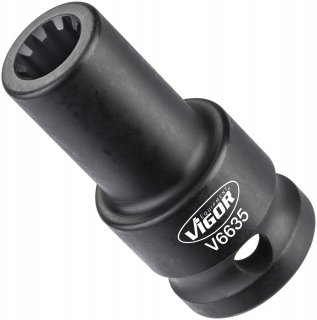 VIGOR Steckschlüsseleinsatz ∙ V6635 ∙ 1/2 Zoll (12,5 mm) Vierkant hohl ∙ Rillenprofil ∙ SW 11,5 mm Bild 1