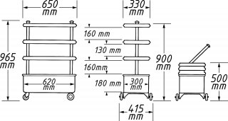 HAZET Werkstattwagen Assistent 166N ∙ L x B x H: 650 mm x 415 mm x 965 mm Bild 7