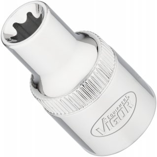 VIGOR T Steckschlüsseleinsatz ∙ V2730N ∙ 1/2 Zoll (12,5 mm) Vierkant hohl ∙ Außen TORX® Profil ∙ SW E10 Bild 1