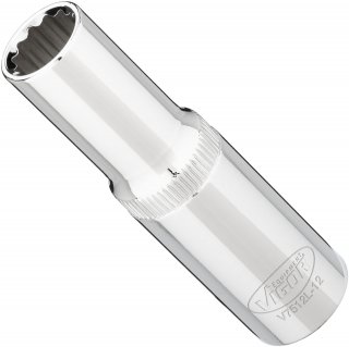 VIGOR Doppelsechskant Steckschlüsseleinsatz ∙ lang ∙ V7512L-12 ∙ 1/2 Zoll (12,5 mm) Vierkant hohl ∙ Außen Doppelsechskant Profil Bild 2