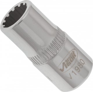 VIGOR Multiprofil Steckschlüsseleinsatz ∙ V1980 ∙ 1/4 Zoll (6,3 mm) Vierkant hohl ∙ Multiprofil ∙ SW 7 mm Bild 2