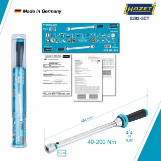HAZET Drehmomentschlüssel mit DAkkS-Kalibrierschein 5292-3CTCAL ∙ Drehmomentbereich min-max: 40 – 200 Nm ∙ Genauigkeit: 3% ∙ 14  Bild 6