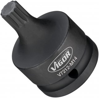 VIGOR Innensechskant Schlagschrauber Schraubendreher-Einsatz ∙ V7212-M14 ∙ 3/4 Zoll (20 mm) Vierkant hohl ∙ Innen Vielzahn Profi Bild 1