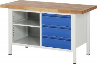 Werkbank 8462I2 | B1500xT700xH840-1040mm | 3xSchublade-TA Bild 1