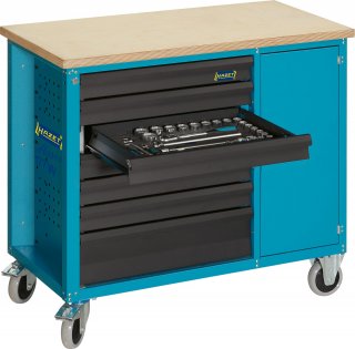 HAZET Werkbank ∙ fahrbar Assistent 177W ∙ einzeln 177W-7 ∙ L x B x H: 1040 mm x 520 mm x 934 mm ∙ Schubladen | flach: 6 x 79 x 52 Bild 5