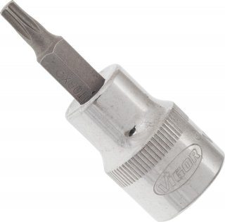 VIGOR T Schraubendreher-Einsatz ∙ V2302N ∙ 3/8 Zoll (10 mm) Vierkant hohl ∙ Innen TORX® Profil ∙ SW T20 Bild 2