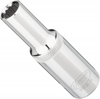 VIGOR Doppelsechskant Steckschlüsseleinsatz ∙ lang ∙ V7512L-10 ∙ 1/2 Zoll (12,5 mm) Vierkant hohl ∙ Außen Doppelsechskant Profil Bild 2