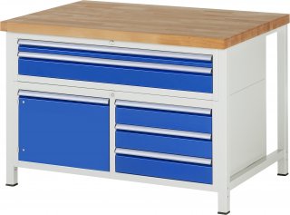 Werkbank höhenverstellbar 8922A2 | B1250xT900xH840-1040mm | 5xSchublade-TA | 1xTür Bild 1