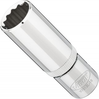 VIGOR Doppelsechskant Steckschlüsseleinsatz ∙ lang ∙ V7512L-18 ∙ 1/2 Zoll (12,5 mm) Vierkant hohl ∙ Außen Doppelsechskant Profil Bild 2