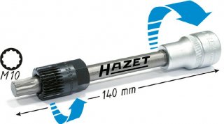 HAZET Keil(rippen)riemenscheibe-Werkzeug 4641/2 ∙ 1/2 Zoll (12,5 mm) Vierkant hohl ∙ Innen Vielzahn Profil XZN ∙ 2-teilig Bild 4