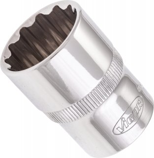 VIGOR Doppelsechskant Steckschlüsseleinsatz ∙ V7512-21 ∙ 1/2 Zoll (12,5 mm) Vierkant hohl ∙ Außen Doppelsechskant Profil ∙ SW 21 Bild 2