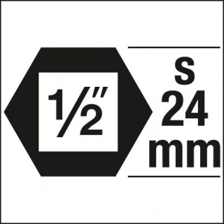 HAZET Schlag- | Maschinenschrauber Schraubendreher-Steckschlüsseleinsatz 985S-14LG/4 ∙ 1/2 Zoll (12,5 mm) Vierkant hohl ∙ Innen S Bild 2