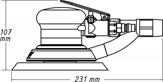 HAZET Exzenterschleifer 9033-2 ∙ L x B x H: 231,4 mm x 148 mm x 107,3 mm Bild 2