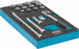 HAZET Steckschlüssel Satz 163-181/17 ∙ 3/8 Zoll (10 mm) Vierkant hohl ∙ Außen Sechskant-Tractionsprofil ∙ 17-teilig ∙ 10 – 22 Bild 2