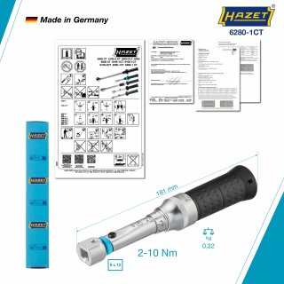 HAZET Drehmomentschlüssel mit DAkkS-Kalibrierschein 6280-1CTCAL ∙ Drehmomentbereich min-max: 2 – 10 Nm ∙ Genauigkeit: 2% ∙ 9 x 1 Bild 5