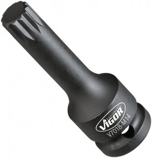VIGOR Innenvielzahn Schlagschrauber Schraubendreher-Einsatz (XZN) ∙ V7018-M14 ∙ 1/2 Zoll (12,5 mm) Vierkant hohl ∙ Innen Vielzah Bild 1