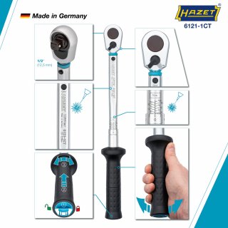 HAZET Drehmomentschlüssel mit DAkkS-Kalibrierschein 6121-1CTCAL ∙ Drehmomentbereich min-max: 20 – 120 Nm ∙ Genauigkeit: 2% ∙ 1/2 Bild 5